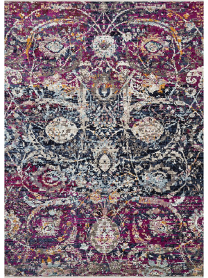 Loloi Justina Blakeney Silvia Rug - Midnight/fuchsia