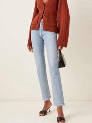 Scarlet Oversized Puff-sleeve Cashmere Cardigan