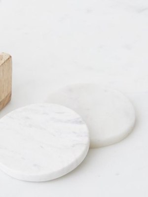 Marble Coasters Set With Mango Wood
