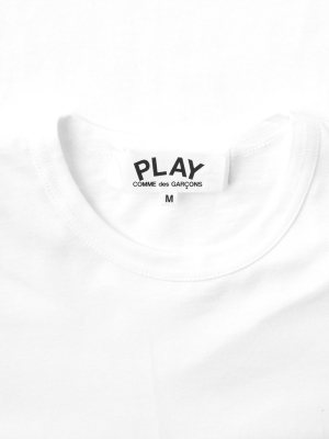 Comme Des Garcons Play Printed Sleeve L/s - White