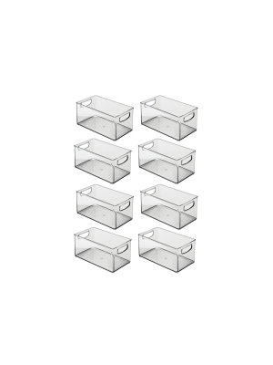 Mdesign Plastic Home Office Storage Organizer, 8 Pack - Smoke Gray