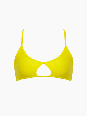 Spitfire Strappy Back Bikini Top - Yellow