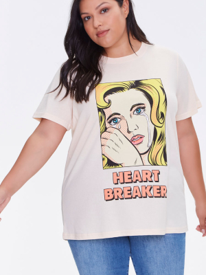 Plus Size Heart Breaker Graphic Tee