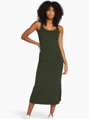 West Organic Rib Tank Dress - Forest Organic Rib