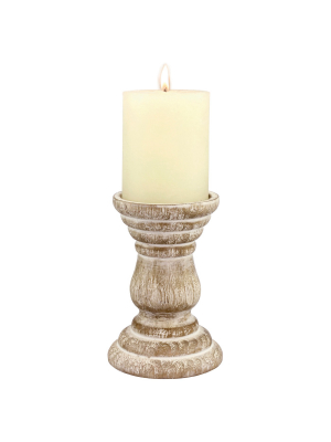 Stonebriar Beach House Pillar Candle Holder - Ckk Home Decor