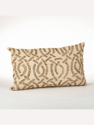 Beaded Design Down Filled Throw Pillow Bronze - Saro Lifestyle