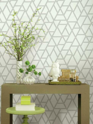 Pathways Wallpaper In White And Grey From The Grandmillennial Collection By York Wallcoverings