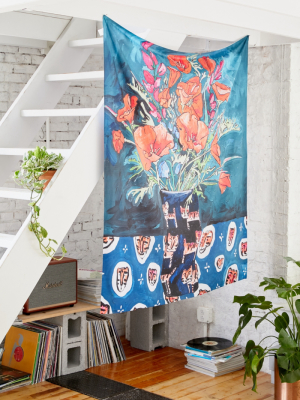 Lara Lee Mientjes For Deny California Poppies And Tigers Tapestry