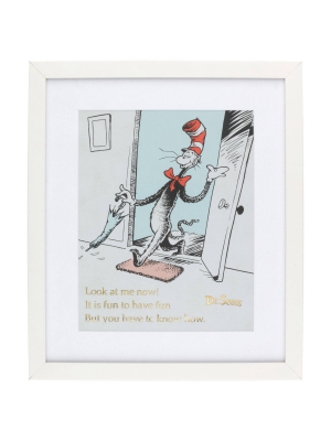 12"x14" Dr. Seuss The Cat In The Hat Framed Print Wall Art