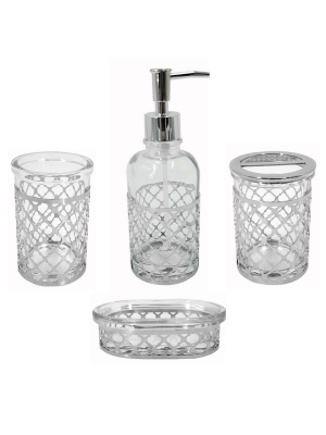 4pc Marquis Bath Set Clear - Popular Bath