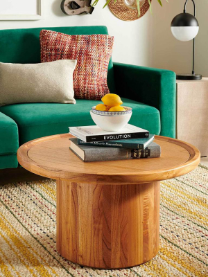 Denver Pedestal Coffee Table Natural Brown