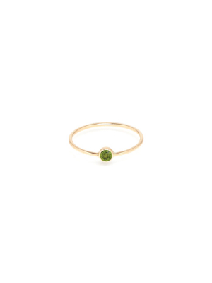 14k Peridot Bezel Ring | August Birthstone