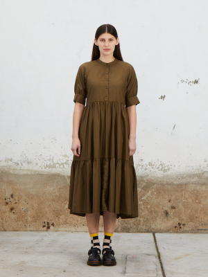 Raglan Tiered Dress - Olive