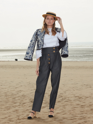 Karl High-waisted Denim Trousers