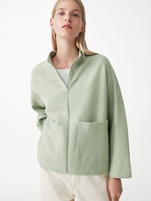 Boiled-wool Zip Up Jacket