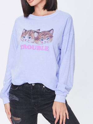 Trouble Graphic Long-sleeve Tee