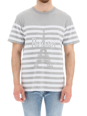 Maison Kitsuné Parisien Tower Striped T-shirt