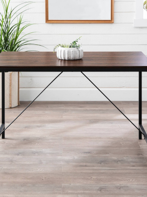 48" Industrial Wood Dining Table - Saracina Home