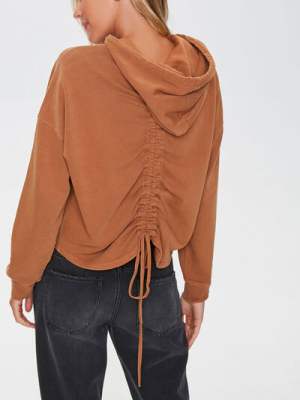 Ruched Drawstring Hoodie