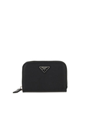 Prada Logo Plaque Strap Cardholder