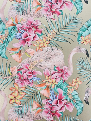 Flamingo Club Wallpaper In Antique Gold By Matthew Williamson For Osborne & Little