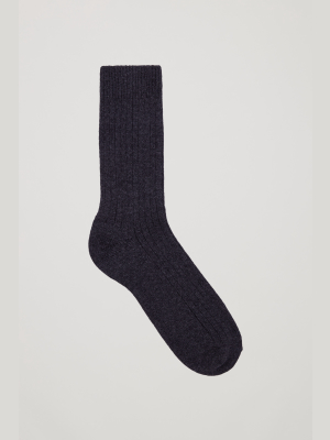 Ribbed Wool-cashmere Socks