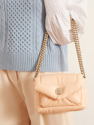 Small Harris Puffy Shoulder Bag In Peach