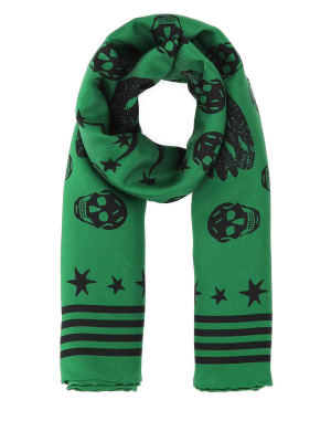 Alexander Mcqueen Allover Skull Print Scarf