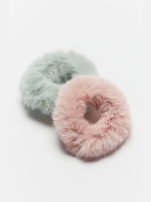 Jenna Faux Fur Scrunchie Set