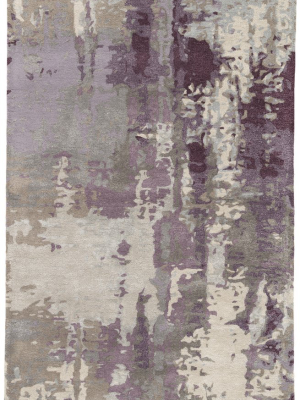 Matcha Handmade Abstract Gray & Purple Area Rug