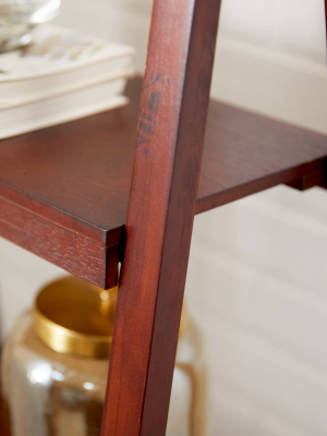 Wood Ladder Bookshelf Maroon - Olivia & May