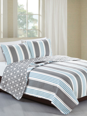 Home Fashion Designs St. Croix Coastal Beach Theme Quilt Set