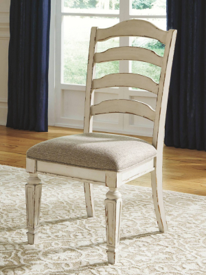 Set Of 2 Realyn Dining Upholstered Side Chair Chipped White - Signature Design By Ashley