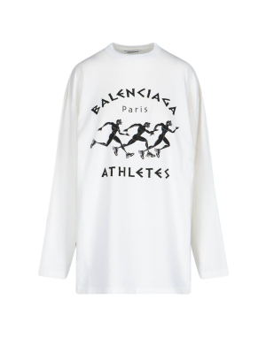 Balenciaga Athletes Print Long-sleeve T-shirt