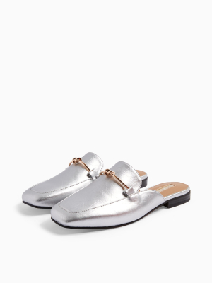 Ada Silver Mule Loafers