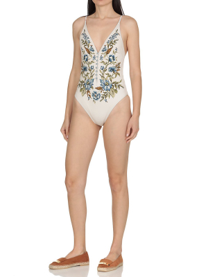 Zimmermann Floral Printed V-neck Bodysuit