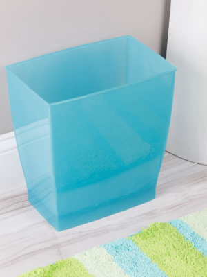 Interdesign Bath & Spa Plastic Rectangular Wastebasket - Azure (11l)