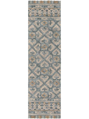 Blossom Light Beige/blue Runner Rug