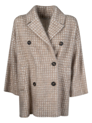 Brunello Cucinelli Checked Double-breasted Coat