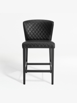 Curran Quilted Onyx Counter Stool