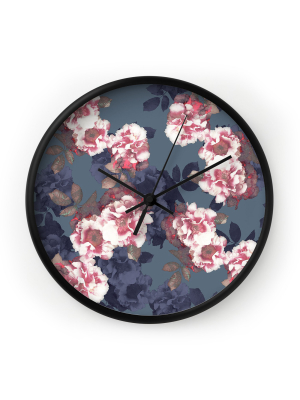 Emanuela Carratoni Moody Florals Wall Clock - Deny Designs