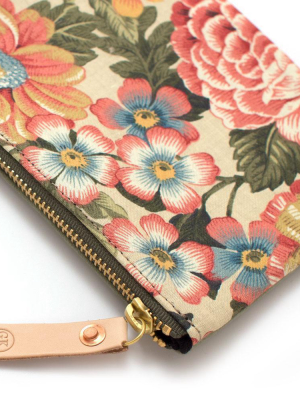 Vintage Cornwall Floral Zipper Pouch