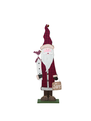 Transpac Wood 41 In. Red Christmas Statement Santa