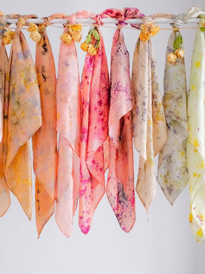 Plant Dyed Mulberry Silk Bandana (assorted)