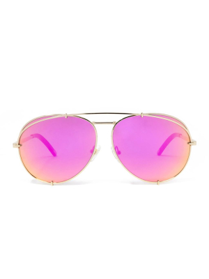 Koko - Gold + Pink Sunglasses