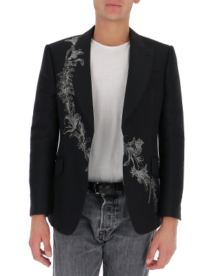 Alexander Mcqueen Floral Sash Jacquard Blazer