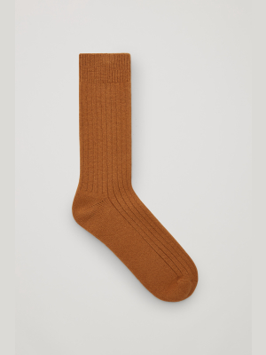 Ribbed Wool-cashmere Socks