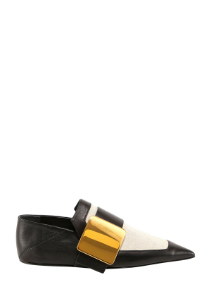 Jil Sander Buckle Detailed Panelled Loafers