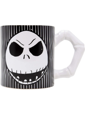 Silver Buffalo Nightmare Before Christmas Jack Skellington 20oz Ceramic Mug With Sculpted Handle