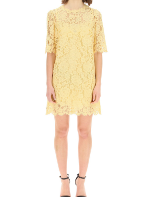 Dolce & Gabbana Lace Embroidered Midi Dress